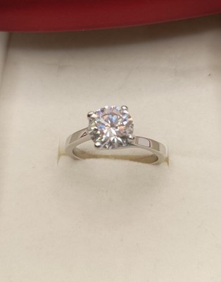VALENTINSTAG SOLITÄR RING SILBER MOISSANIT CT 2,5 D COLOUR GRÖSSE 18 EXPLOIT