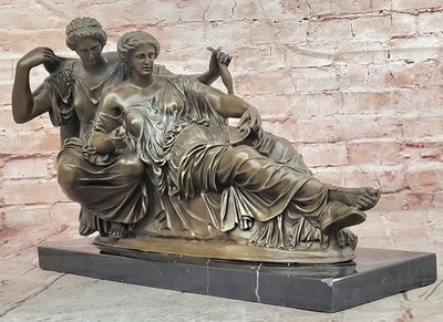 Bronze Classical Group Sculpture The Fates Parthenon Inspired Collectible Art