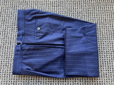 INDOCHINO Wool Dark Blue Striped Trousers 30W x 25.5L