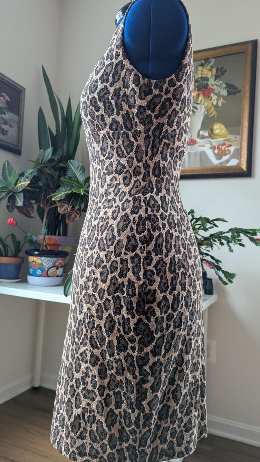 Cache Leopard Print Stretch Dress US Size L - image 4