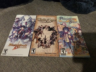 3 Psp Game Manuals Lot JRPG Blazing Souls: Accelate, Tactics Ogre, Phantom Brave