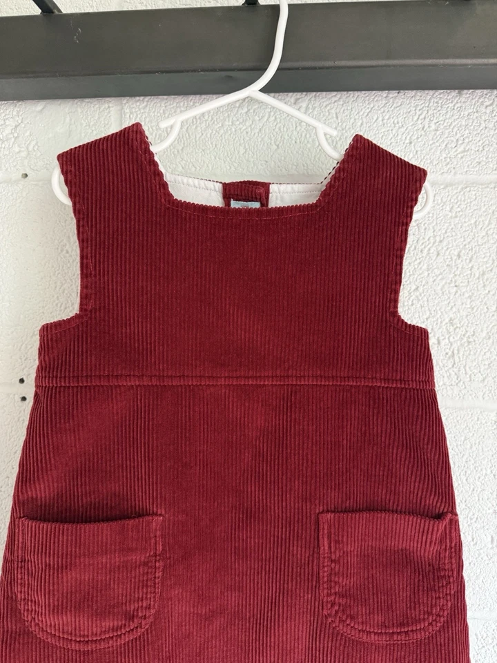 Usado en Excelente Condición Vestido Papo d'Anjo Pana NIÑAS TALLA 6 Rojo Ladrillo Forrado Algodón Foto 3 de 4