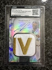 2025 Topps Sterling Ronald Acuna Jr Sterling Splendor Jumbo Logo Patch Auto #/5