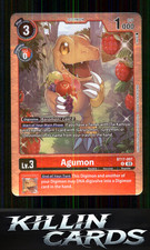 Agumon BT17-007 R Digimon Card Game Rare Secret Crisis Card NM