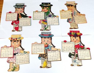 Vintage 1958 NORCROSS Susie-Q Paper Flip Calendar