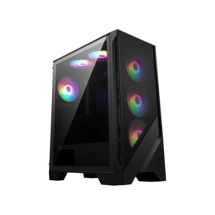 Boîtier PC MSI MAG FORGE 120A AIRFLOW Châssis Premium en Verre Trempé et Mesh Noir