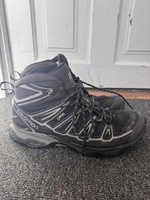 Salomon X Ultra Mid 2 Spikes GTX Trail Hiking Boots Mens Size 9.5 Winter Black