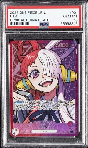 2023 ONE PIECE JAPANESE OP06-WINGS OF THE CAPTAIN ALTERNATE ART #001 UTA PSA 10