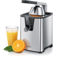 Arendo Elektrische Saftpresse 1000W aus Edelstahl Gelenkarm Quadratisch
