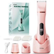 Hair Removal Epilators Bikini Trimmer for Women, Painless Waterproof Pink