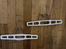 9 Vintage Tamor Type Plastic Pants Skirts Clamp Hangers White Set Of 2