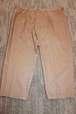 Oak Hill Pants Mens 48x28 Beige Premium Pleated Chino Big  Tall Straight