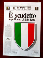 POSTER 49Cm x 34Cm-E' SCUDETTO Napoli una città in festa-NUOVO-IL Mattino