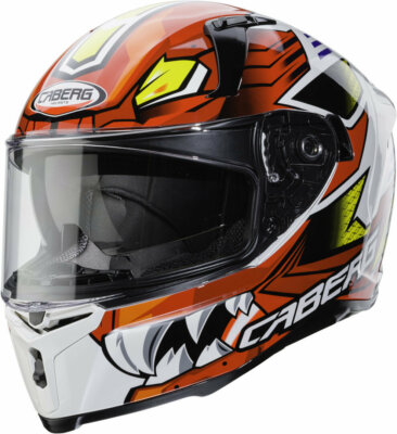 Caberg Giga Full Face Motorcycle Helmet White Red Yellow Size M