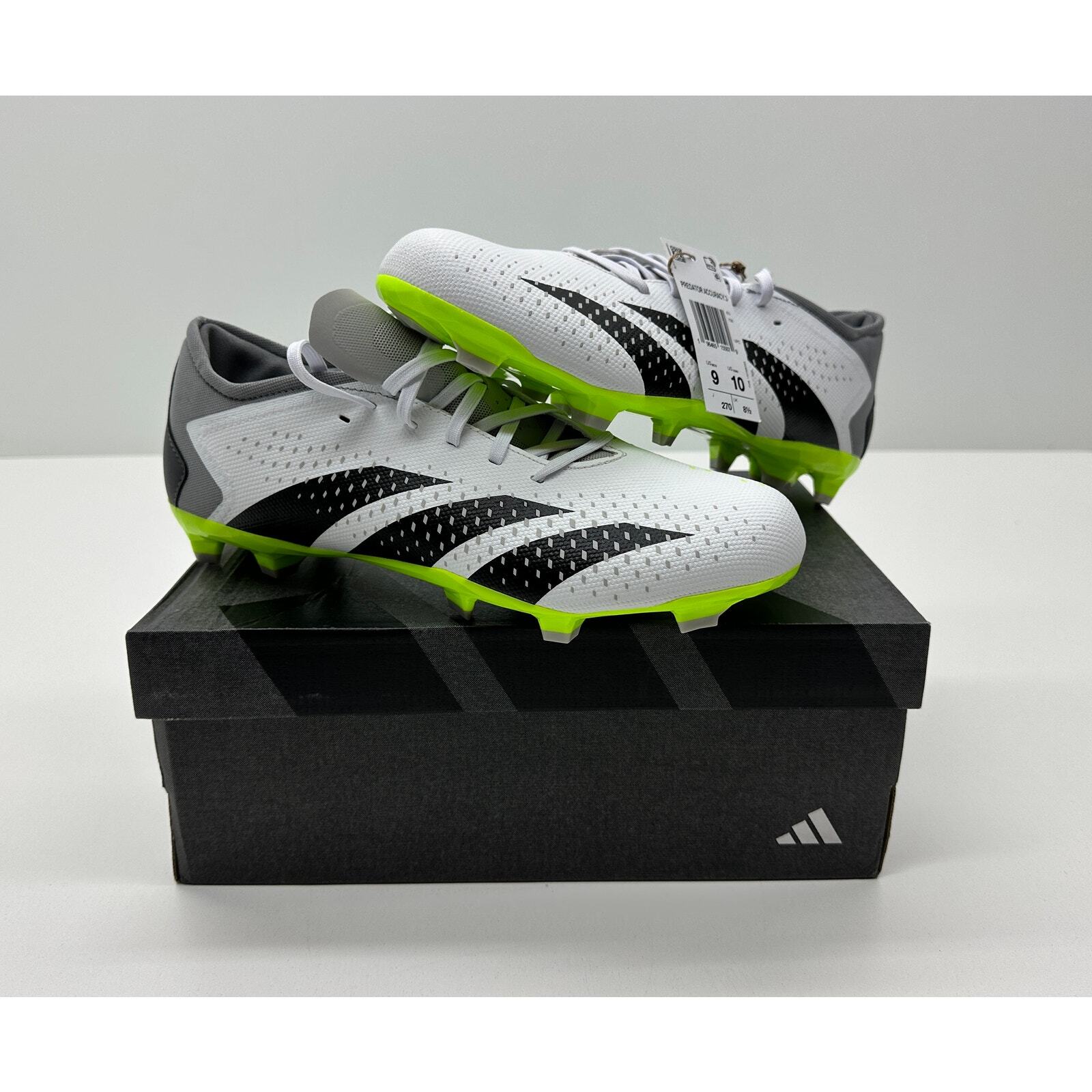 Botines Adidas Predator Accuracy.1 L FG Blanco/Negro/Limón Talla M9 W10 Nuevos en Caja #022S