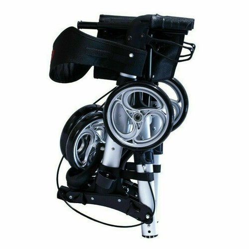 Antar Premium Rollator Leichtgewicht silber 3 fach faltbar Rückengurt leicht Alu - Bild 3 von 3