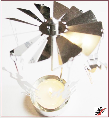 Teelichthalter-KARUSSELL-Weihnachten-Advent-Dekoration-Geschenk-Metall-NEU - Bild 5 von 12