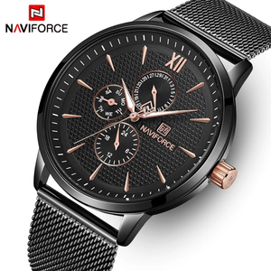 NAVIFORCE Top Brand Luxury Watches Men Fashion Stainless Steel Watches Male Date