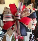 10" LABOR DAY VETERANS DAY MEMORIAL DAY JULY 4th PATRIOTIC BOW Wreath #240 C rb