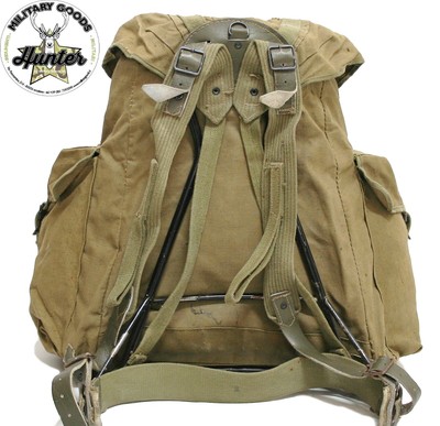 Sacca Da Viaggio Zaino Esercito Svizzero In Tela Gommata Anni '80