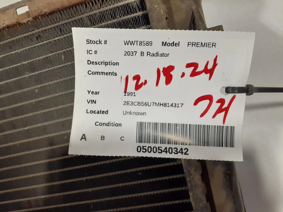 Used Radiator fits: 1991 Eagle Premier Grade A Foto 4 de 4