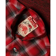 DIXXON NIP! MEN'S VINTAGE "SO-CAL" SPEED SHOP FLANNEL! TWO SIZES! TOO COOL!!