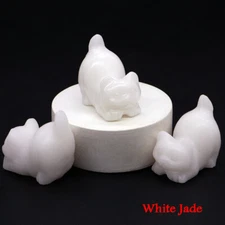 30mm Lazy Cat Statue Natural Stone Carved Healing Crystal Crafts Home Decor Gift