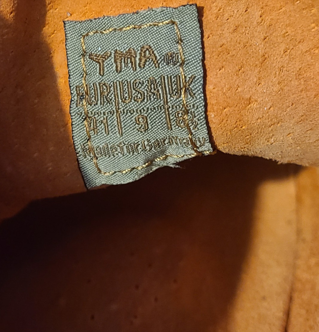 TMA Eyes  Green/Orange Leather Shoes Size 9  Made in Germany