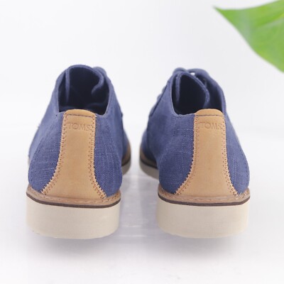 TOMS Mens Ivan Oxford Sneakers Size 7 Blue Canvas Gum Sole  display picture 3