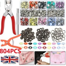 804Pcs 9.5mm Prong Pliers Ring Press Studs Snap Popper Fasteners DIY Tool Kit UK