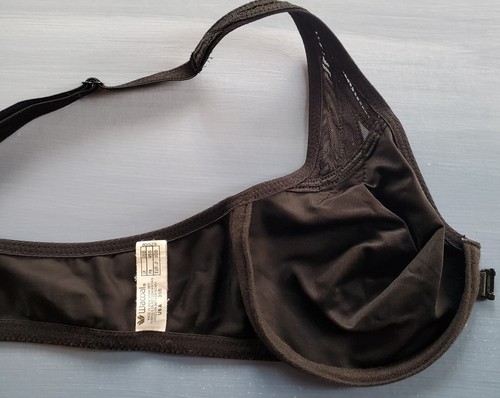Wacoal BodySuede Underwire Bra Front Close 36B Black 85529 Unlined Racerback - Picture 9 of 10
