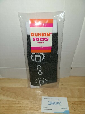Dunkin Donuts Socks. Black and White one Size Fits (Limited Edition 2019)