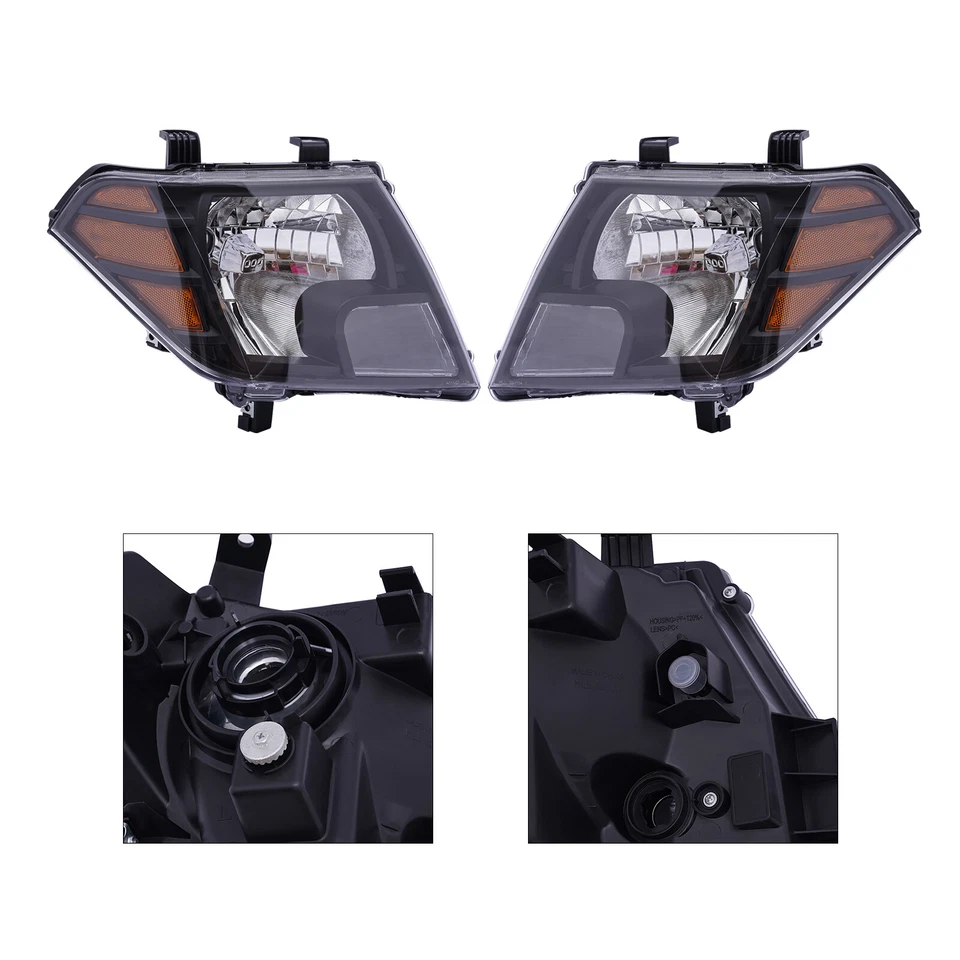 1 Pair For Nissan Frontier 2009-2020 Front Headlights Left+Right Side Headlamps Foto 3 de 4