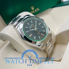 Rolex 116400GV Milgauss 40mm Stainless Steel Watch Black Dial With Green Crystal 5