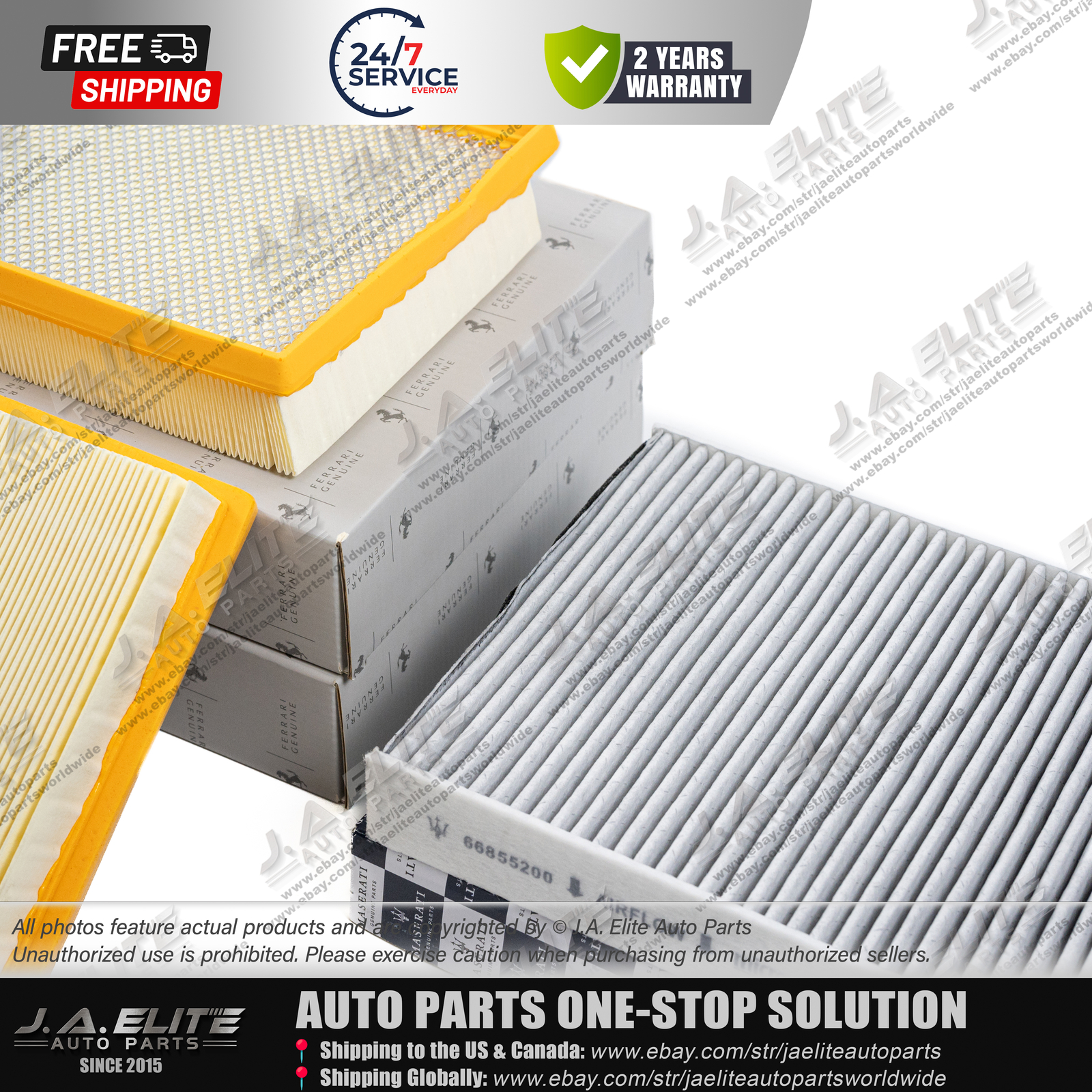 3pcs Air Filter & Pollen Filter for Ferrari 599, 612 OEM:223039,66855200