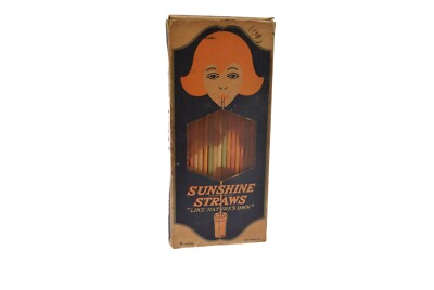 Sunshine Straws Drinking Straws 1932 Multicolor NEW Herz Straw Co - NOS