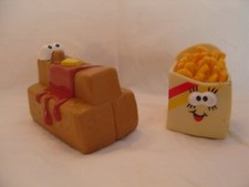 2 Vintage 1989 Lickety Splits Rolling Racers French Fries Toast Burger King Toys