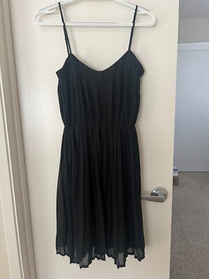 mango black pleated dress Pleated A-line dress