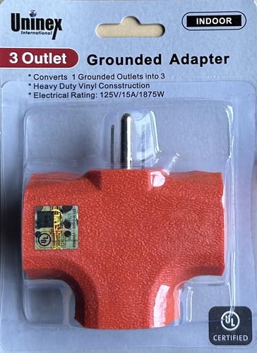 Adaptador de grifo de salida en forma de T con conexión a tierra de 15 amperios / 125 V 50 Hz 1875 vatios - Imagen 6 de 10