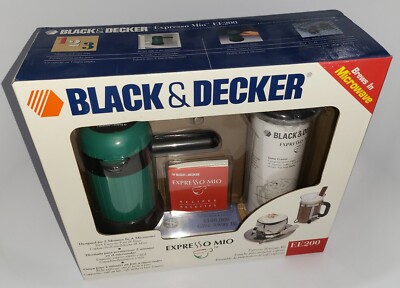 Black & Decker 2 Min Espresso Mio Microwave Expresso Maker NEW in BOX W/ Frother