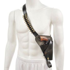 US M3 Victory Revolver Pilots Shoulder Holster Prem Black Leather Shell Loops