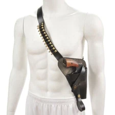 US M3 Victory Revolver Pilots Shoulder Holster Prem Black Leather Shell Loops