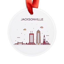 JACKSONVILLE FLORIDA Skyline, USA Travel, Personalized Acrylic Ornament Gift