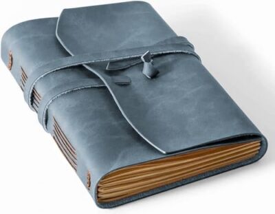 Leather Journal Notebook - Genuine Leather Journals for Writing 5''x7.1'' Blue