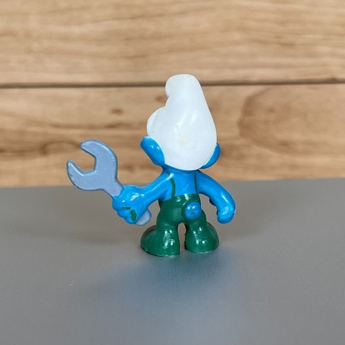 ORIGINAL Mechanic SMURF 1970 8cm SCHLEICH PEYO- Rare Wrench Plumber VGC - Bild 4 von 9