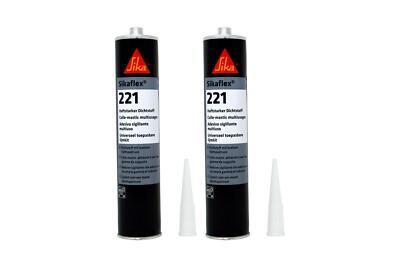 2x Sikaflex 221 300ml SCHWARZ Dichtstoff Dichtmasse Kleber Kartusche Sika