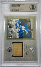 Steve Sax auto insc card 2001 Upper Deck MLB Atlanta Dodgers BAS Encap game used