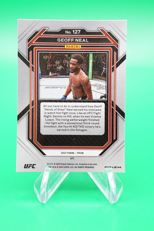 2023 Prizm UFC Base Vertical Prizms Blue Wave #127 Geoff Neal Welterweight LW7 - Image 2 of 2
