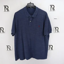 Mens Polo Ralph Lauren Golf Polo Shirt Size 3XB 3XL BIG Navy Blue Mesh Rugby Top