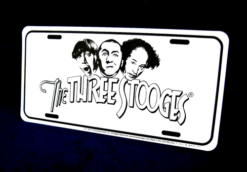 TRES CHIFLADOS -*HECHO EN EE. UU.*- Letrero de etiqueta automático de metal en relieve (BLANCO) - Imagen 1 de 9